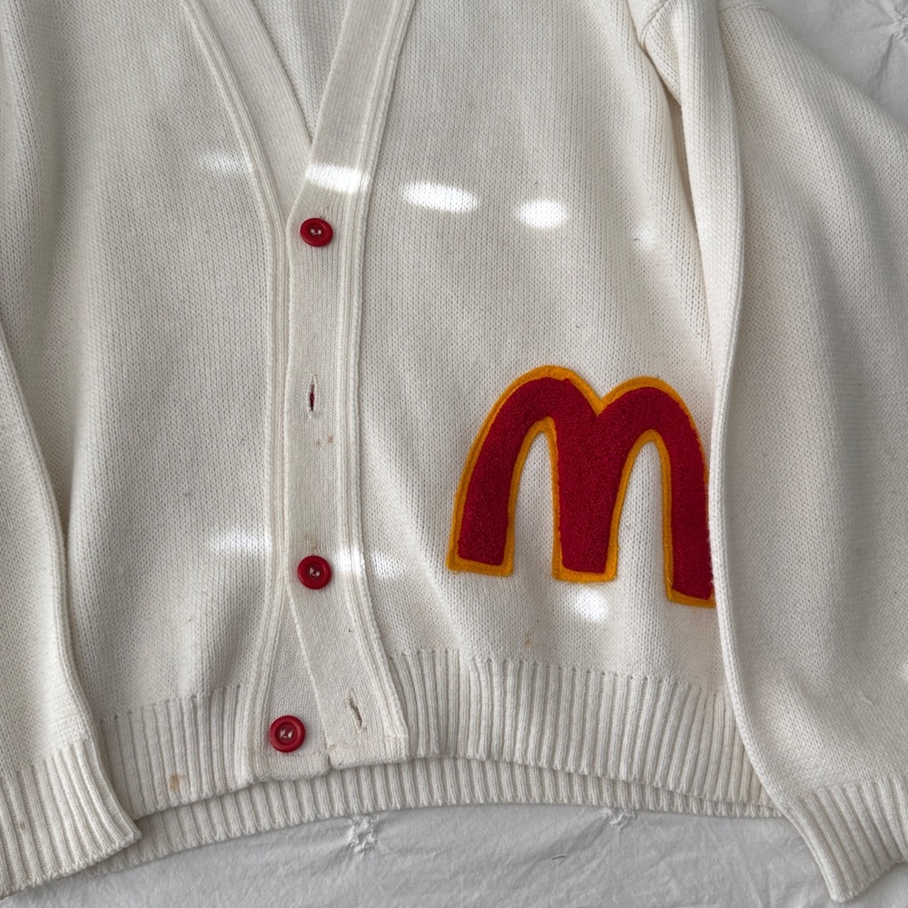 Vintage McDonald’s Cardigan Sweater Rare Size L - Picture 2 of 5